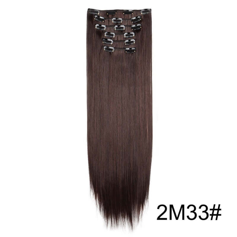 6-Piece Long Straight Hair Clip-In Wig Extensions – 60cm Synthetic Fiber for Women | Phonax Services