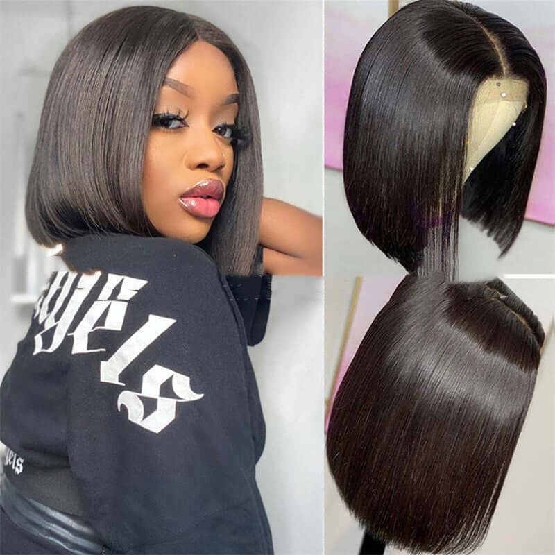 Short Bob Wig with Center Part – Mid-Length Synthetic Hair for Women | Natural Look, Heat-Resistant | Free US Shipping | Phonax Services