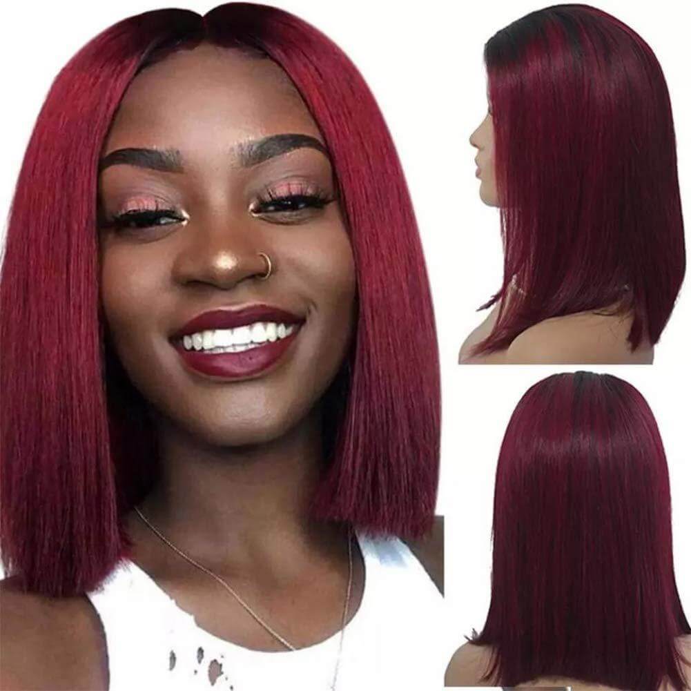 Short Bob Wig with Center Part – Mid-Length Synthetic Hair for Women | Natural Look, Heat-Resistant | Free US Shipping | Phonax Services