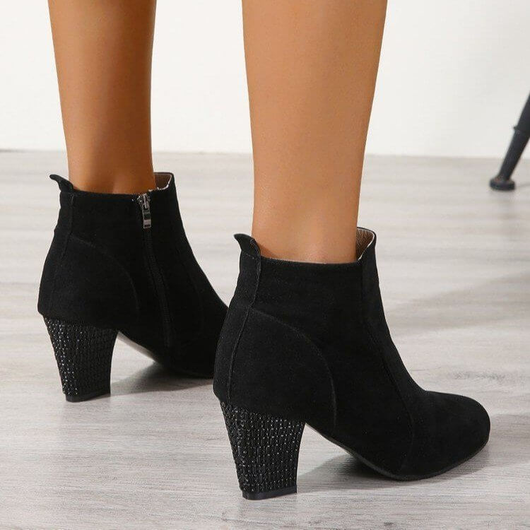 Fashionista Women's Deep Mouth Suede Leather Martin Boots – Stylish High Heel Design | Phonax Services