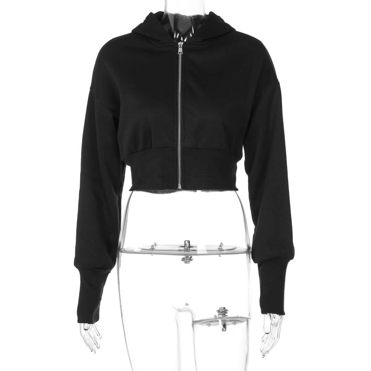 Fashionista Women's Zipper Hooded Cardigan – Trendy Exposed Navel Design | Phonax Services