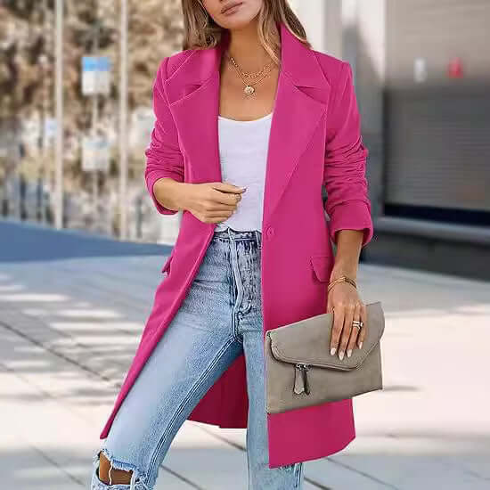 Fashionista Women's Woolen Cardigan Coat – Stylish Solid Color Options | Phonax Services