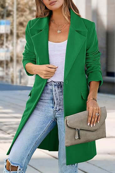 Fashionista Women's Woolen Cardigan Coat – Stylish Solid Color Options | Phonax Services