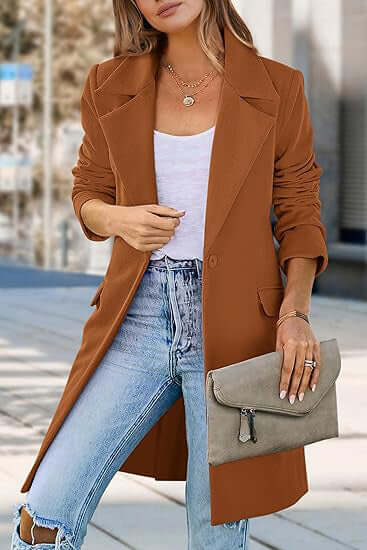 Fashionista Women's Woolen Cardigan Coat – Stylish Solid Color Options | Phonax Services
