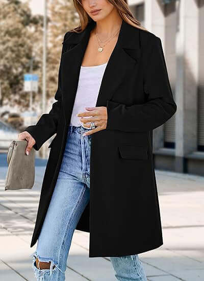 Fashionista Women's Woolen Cardigan Coat – Stylish Solid Color Options | Phonax Services