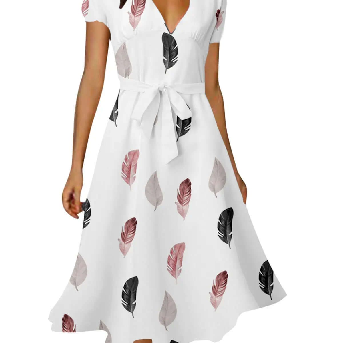 Fashionista V-neck Dress – Slim-fit Floral Design | Phonax Services