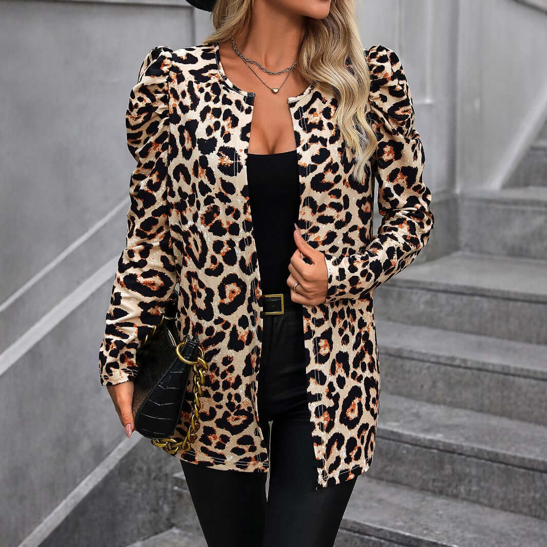 ChicWear Leopard Print Cardigan Jacket – Elegant Fashion Statement | Phonax Services