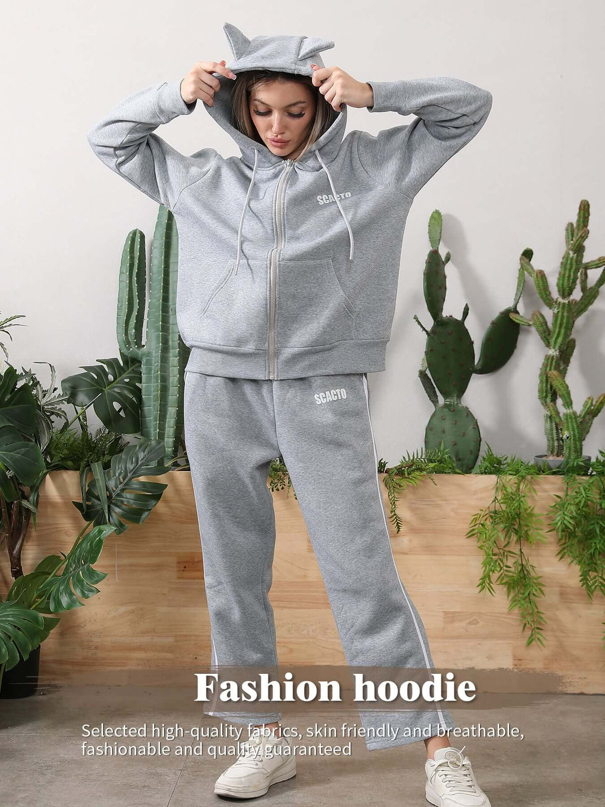 Scatco Women's Long Sleeved Hoodie Set – Comfortable and Stylish Loungewear | Phonax Services