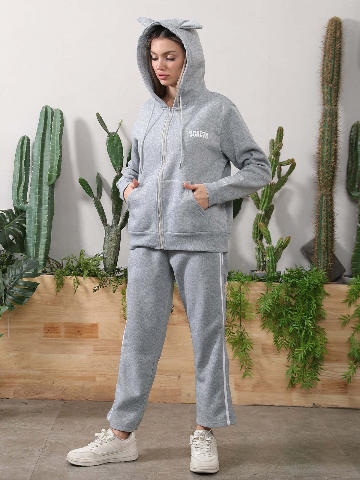 Scatco Women's Long Sleeved Hoodie Set – Comfortable and Stylish Loungewear | Phonax Services
