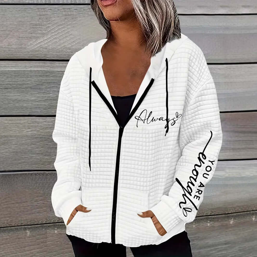 Fashionista Letter Zipper Sweater – Fresh and Sweet Style | Phonax Services