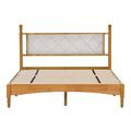 Wooden Bed Frame With Upholstered Headboard In Fabric | Phonax Services