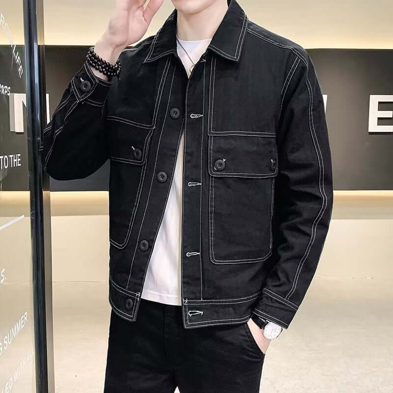 Workwear Loose Trendy Denim Men's Jacket | Phonax Services
