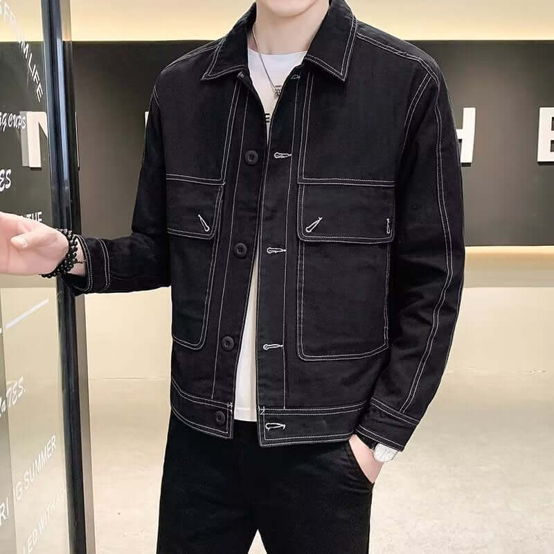Workwear Loose Trendy Denim Men's Jacket | Phonax Services