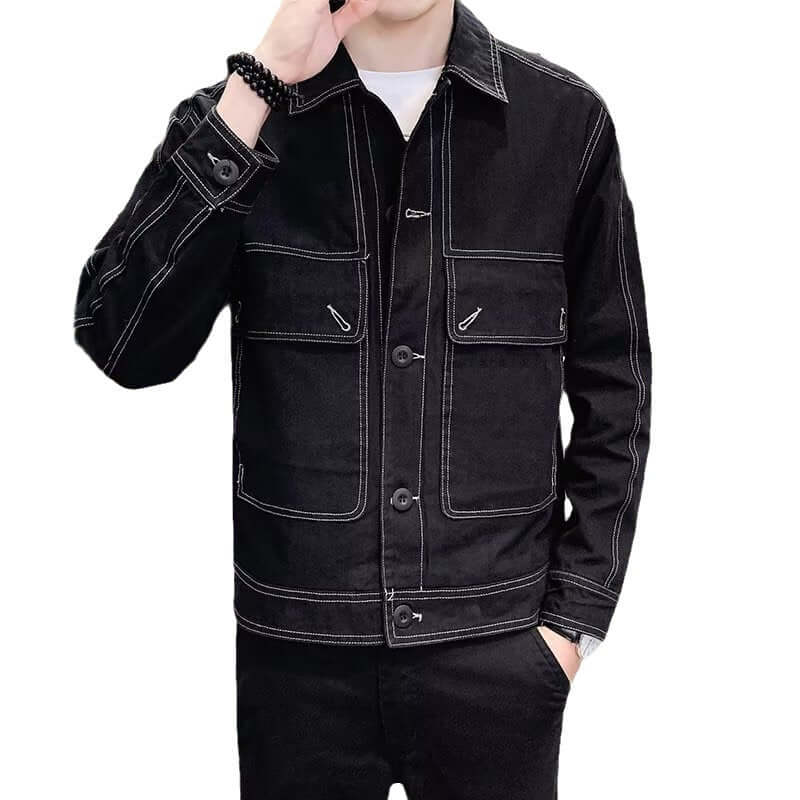 Workwear Loose Trendy Denim Men's Jacket | Phonax Services